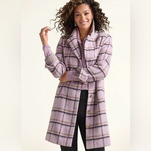 Cabi plaid pea coat